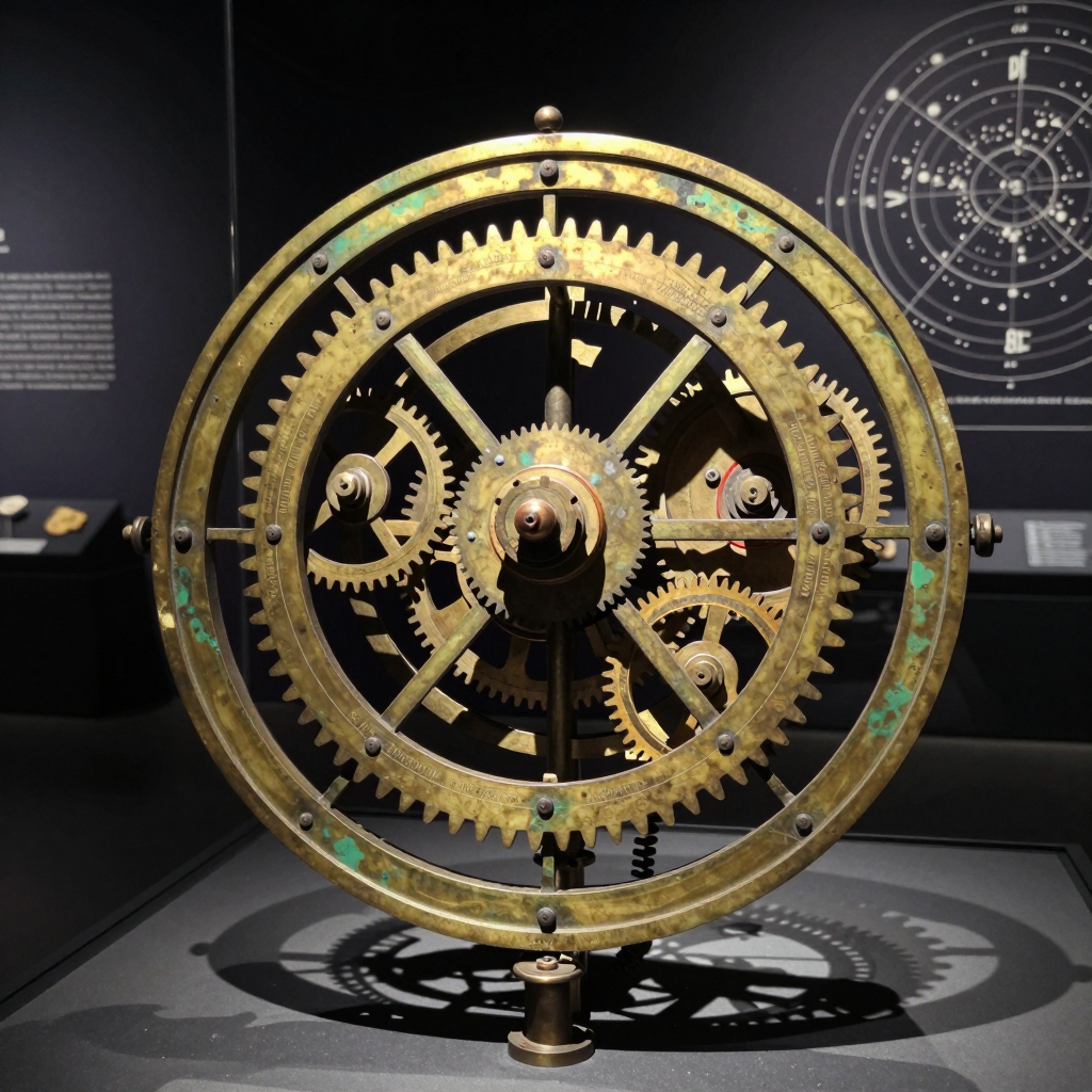 Ancient astronomical computer with intricate gearwork