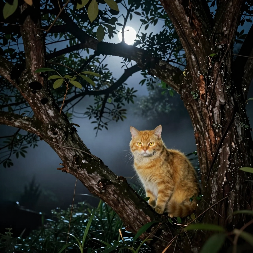 傳統貓鬼傳說場景